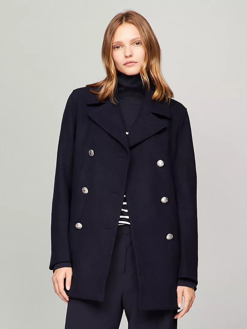 TOMMY HILFIGER Women's Double-Breasted Long Coat