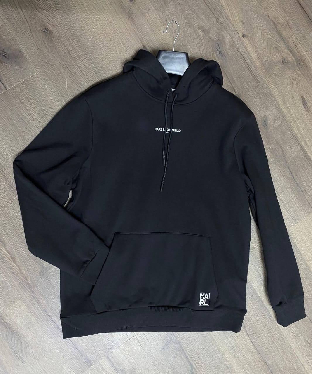 KARL LAGERFELD PARIS Men's Black Logo Hoodie