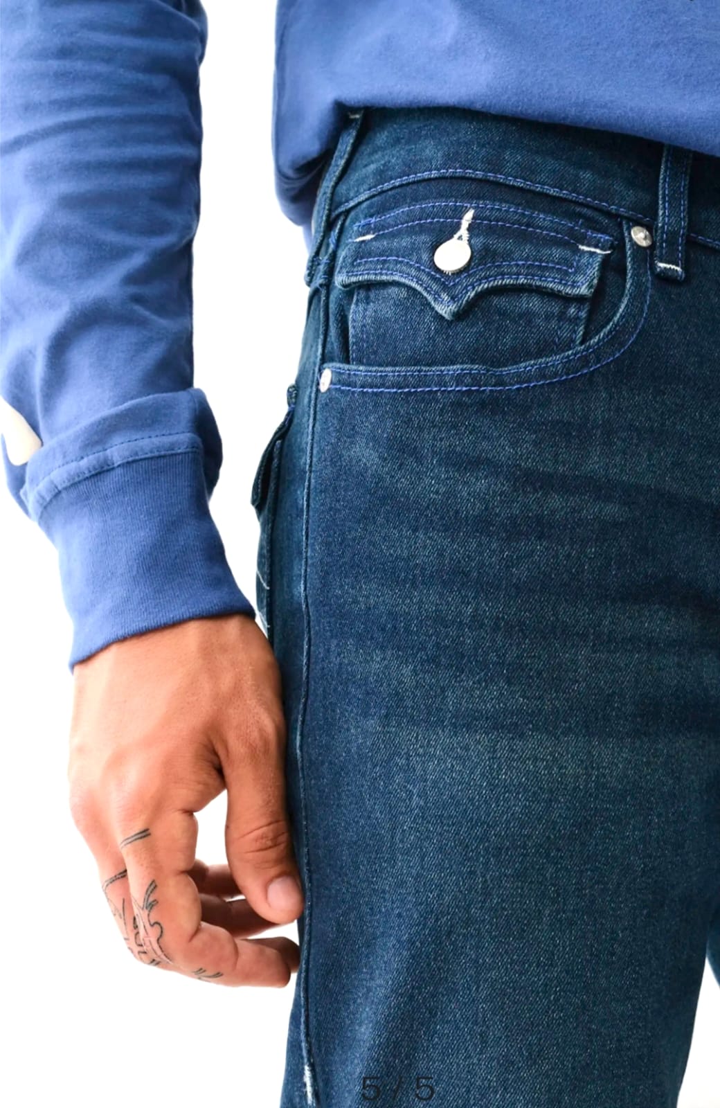 TRUE RELIGION GENO SINGLE-SEAM SKINNY JEANS WITH FLAPS