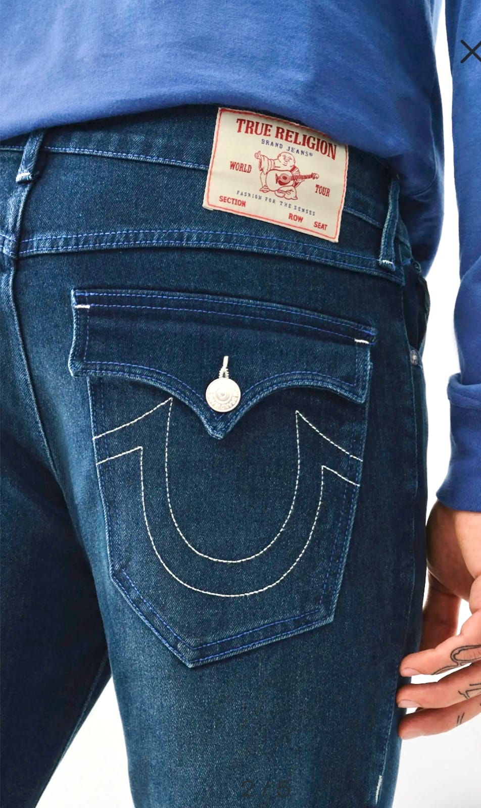 TRUE RELIGION GENO SINGLE-SEAM SKINNY JEANS WITH FLAPS