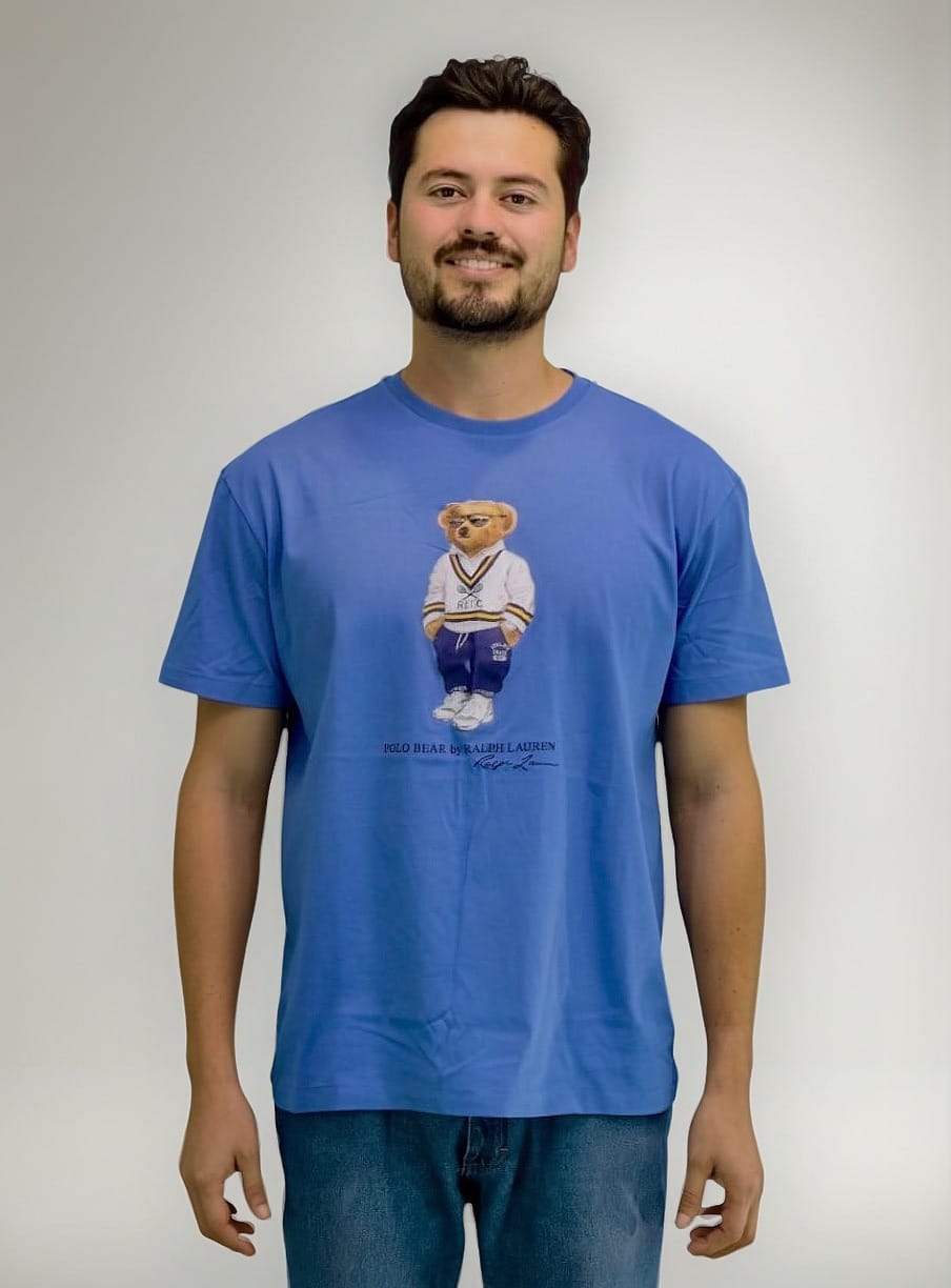 POLO RALPH LAUREN Men's Classic Fit Polo Bear Jersey T-Shirt Navy Heritage Icon Bear