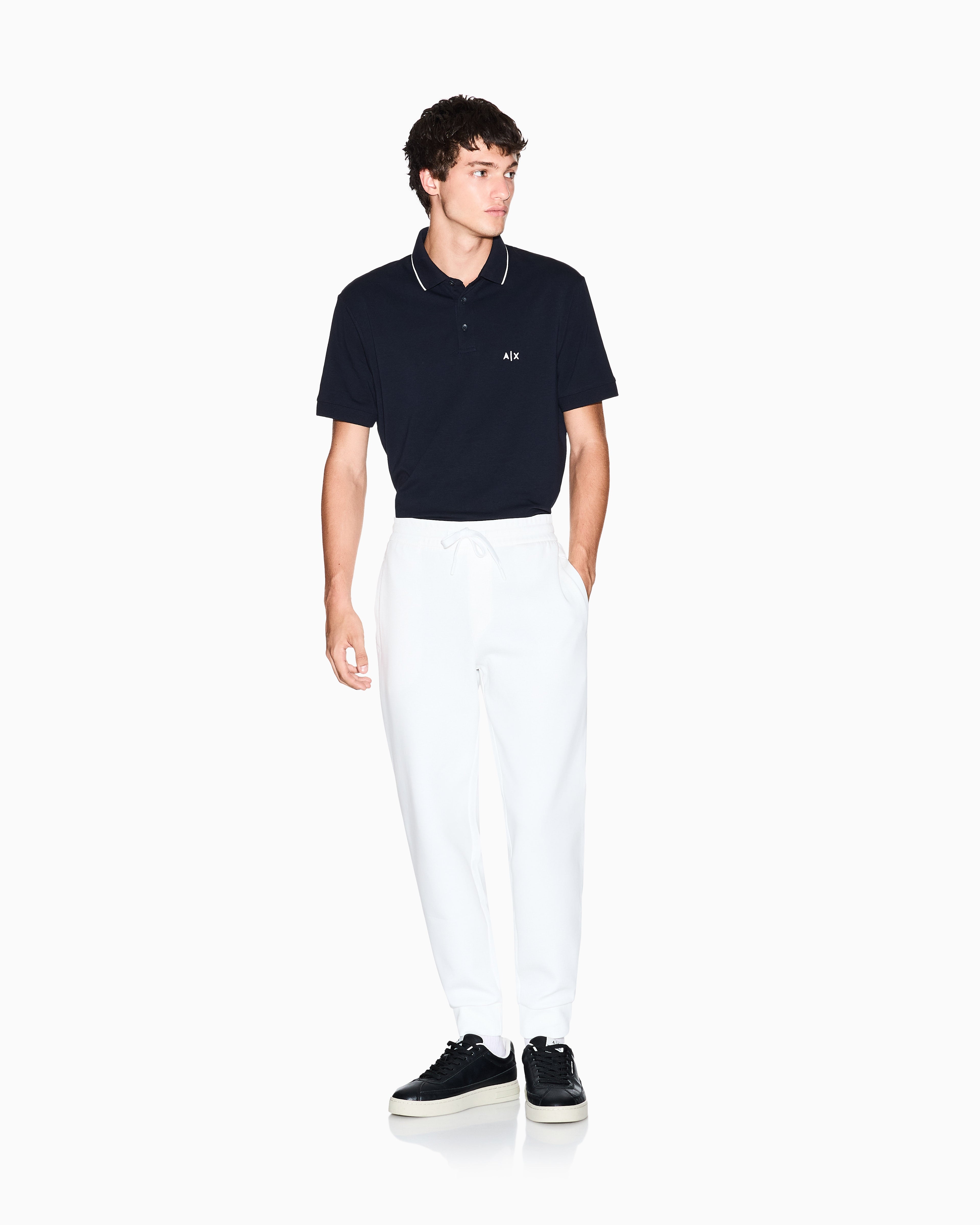Armani Exchange Slim polo in stretch cotton with piping