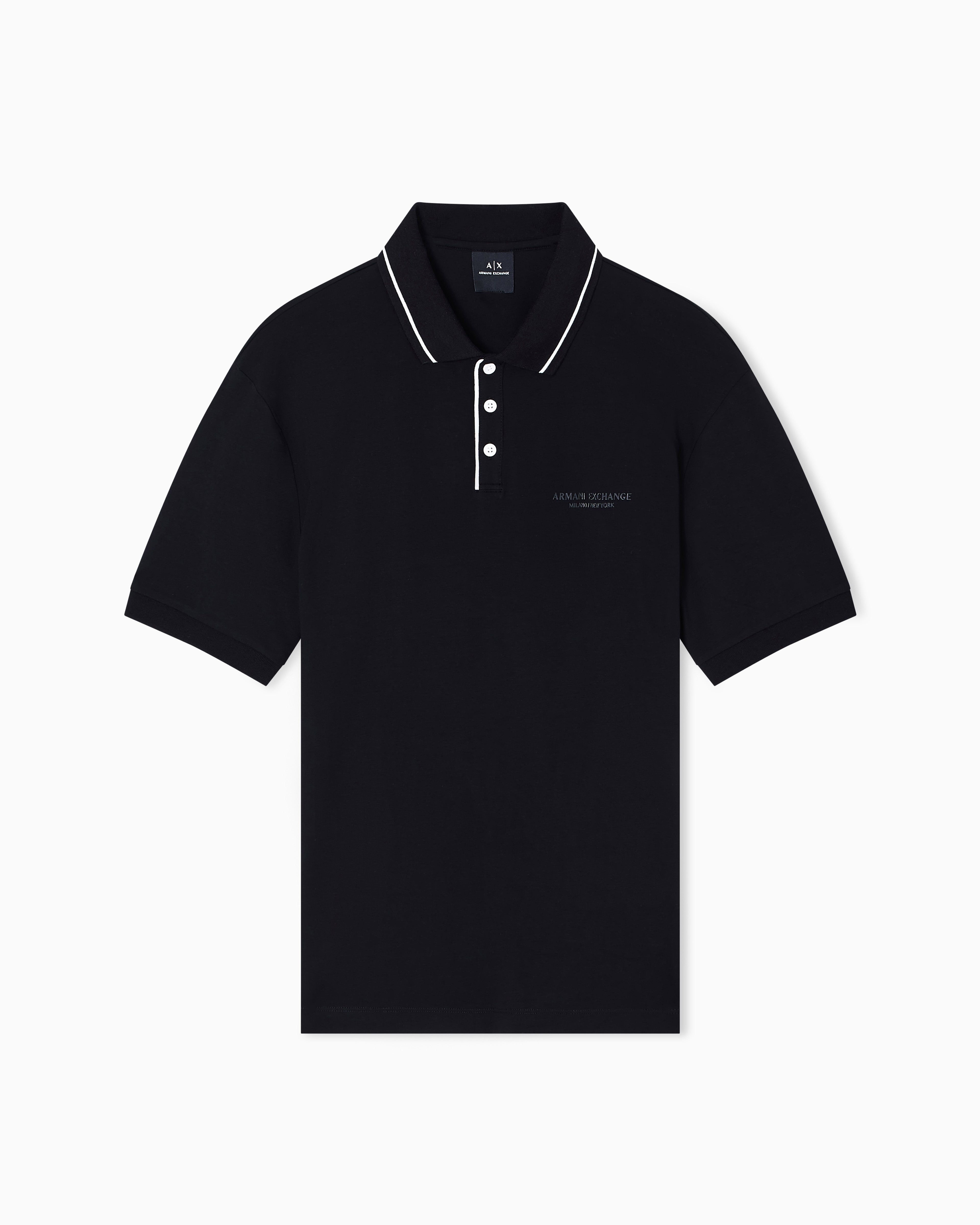 Armani Exchange Regular Fit Polo In Stretch Cotton Jersey