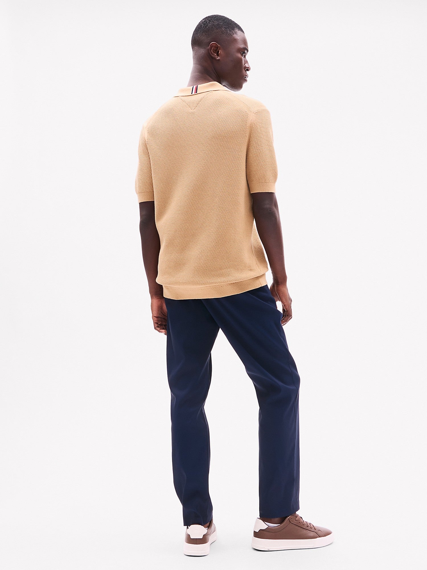 TOMMY HILFIGER men.s Textured Stitch Sweater Polo