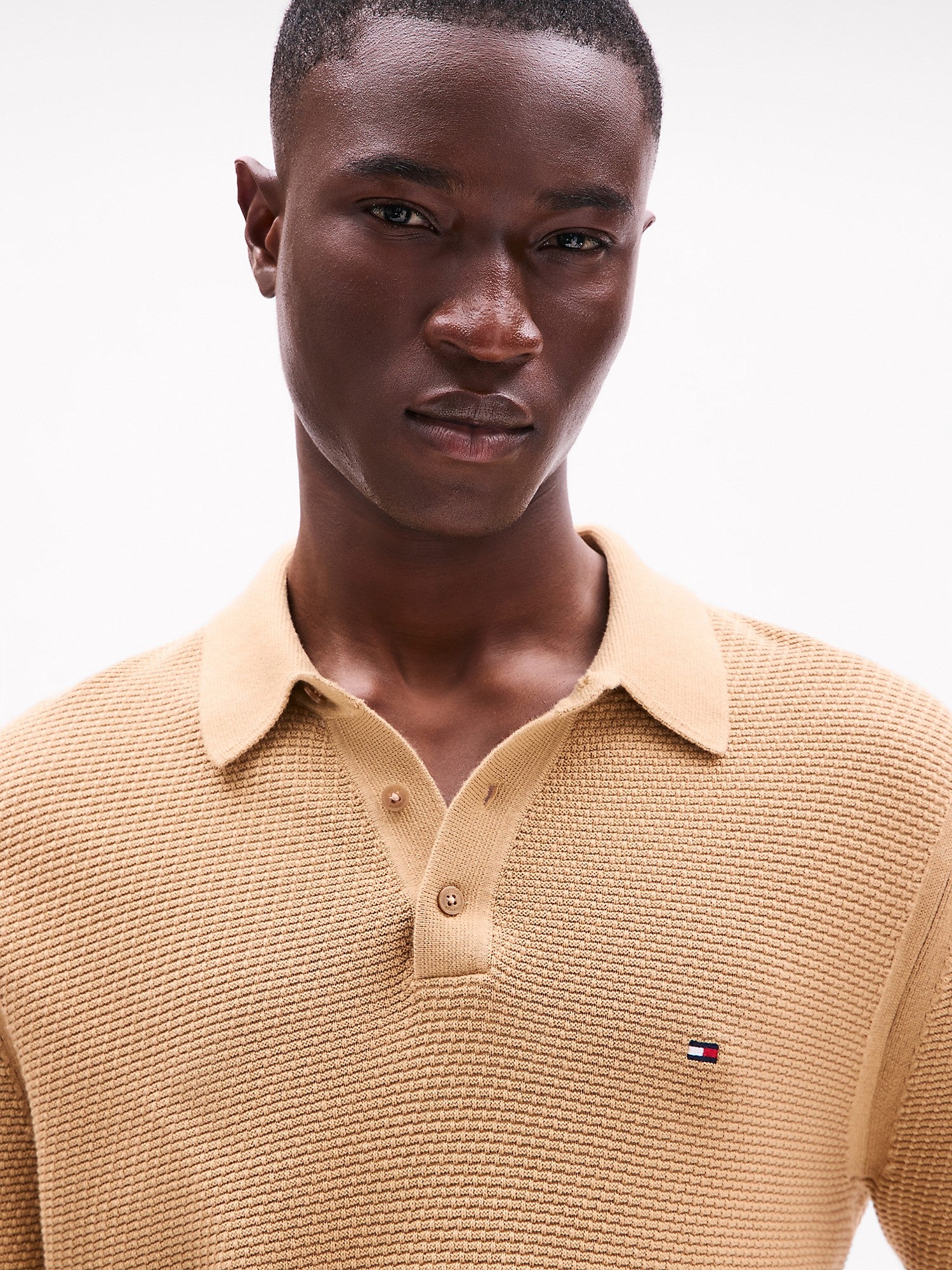 TOMMY HILFIGER men.s Textured Stitch Sweater Polo