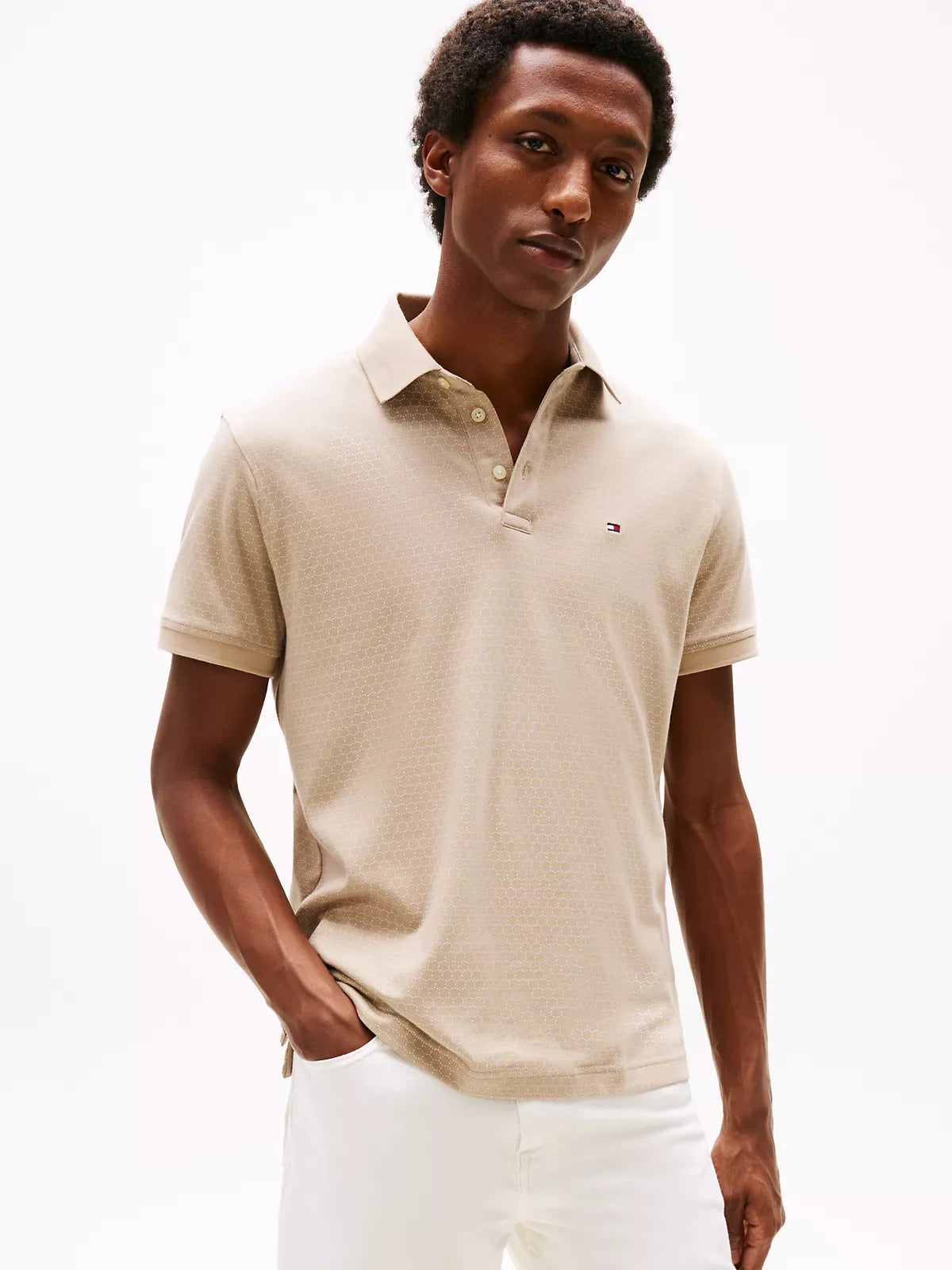 TOMMY HILFIGER Regular Fit Honeycomb Interlock Polo
