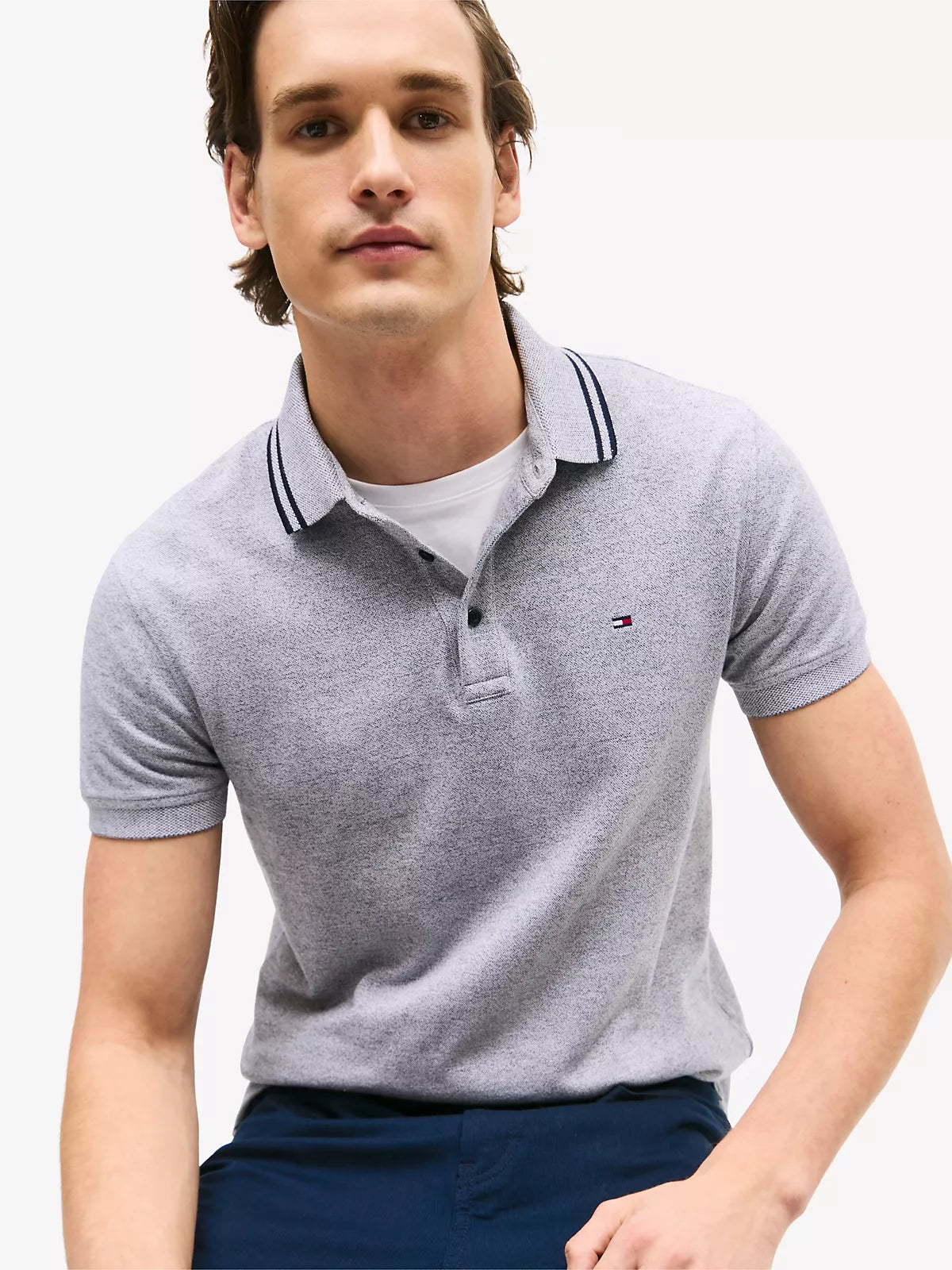 TOMMY HILFIGER Slim Fit Heathered Polo