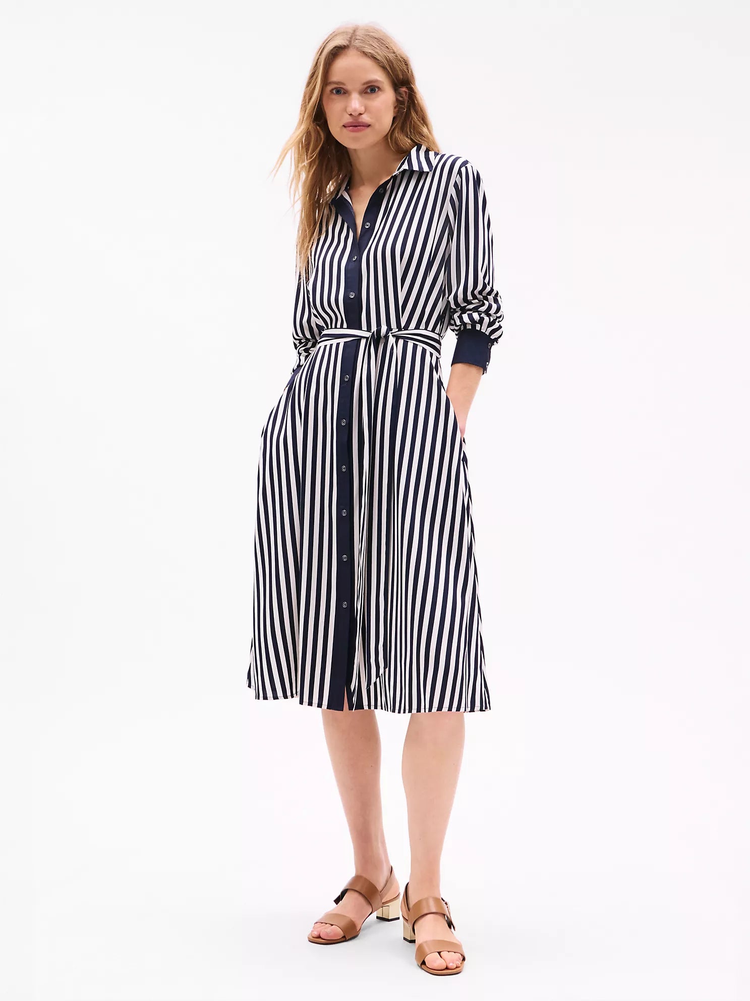 TOMMY HILFIGER Striped midi shirt dress