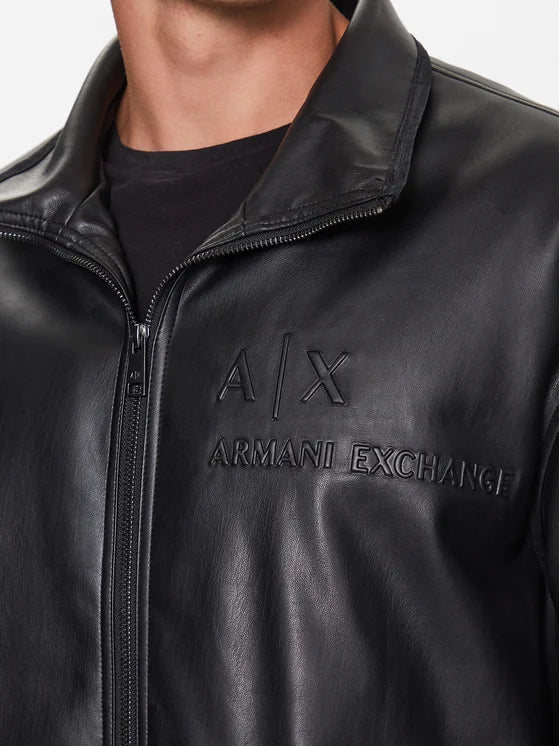 ARMANI EXCHANGE Faux Leather Jacket Regular Fit
