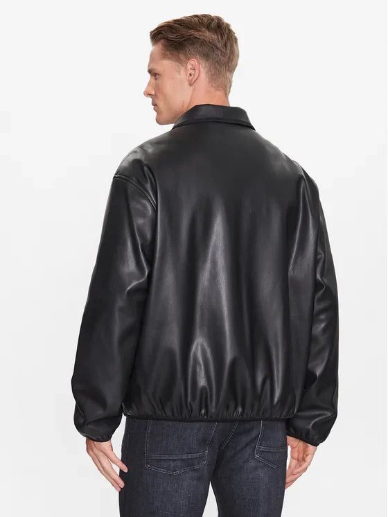 ARMANI EXCHANGE Faux Leather Jacket Regular Fit