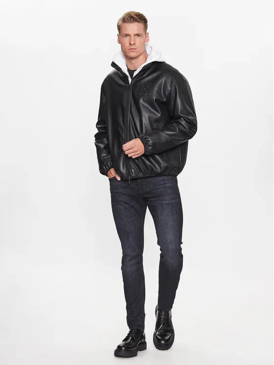 ARMANI EXCHANGE Faux Leather Jacket Regular Fit