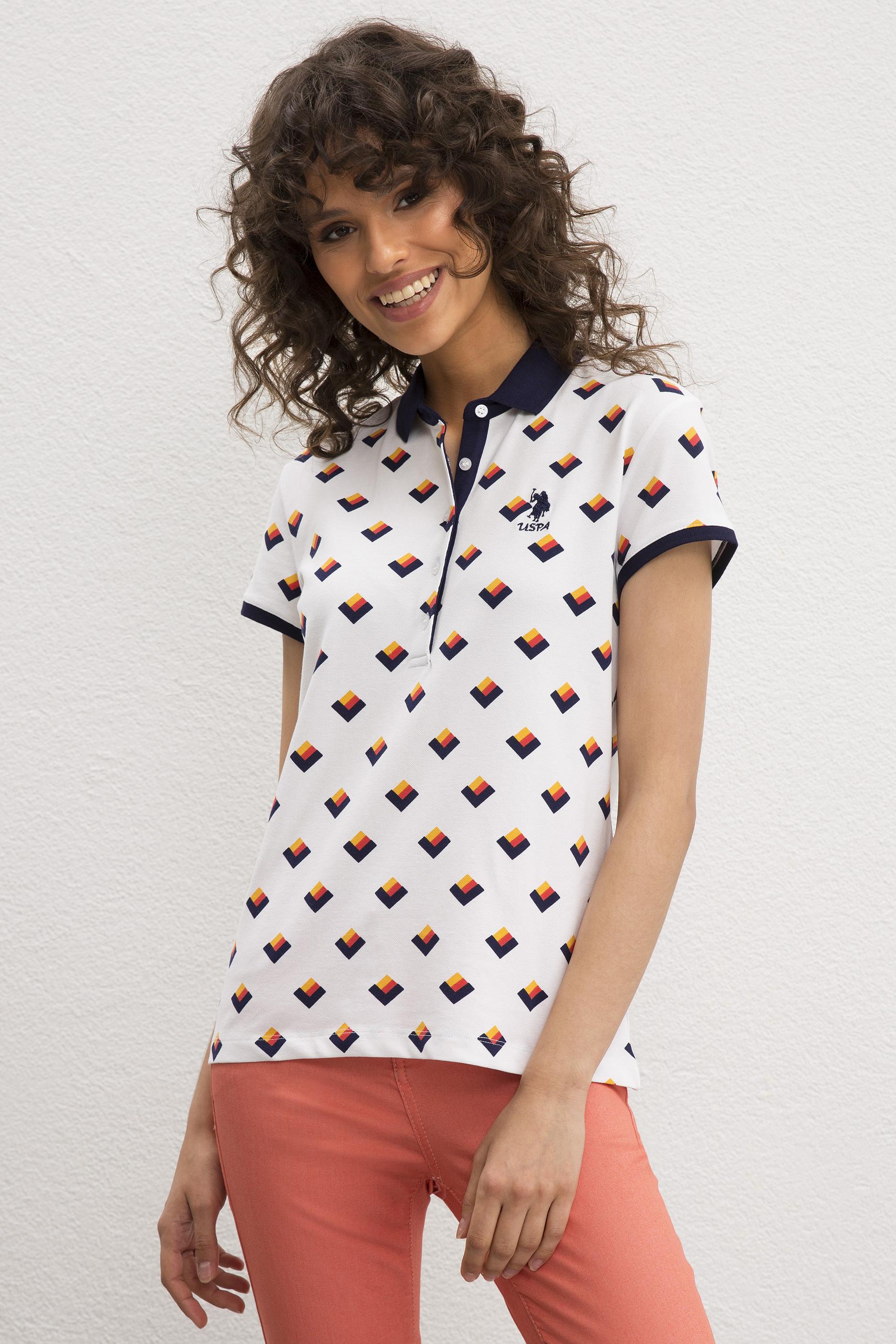 US. POLO ASSN. USPA Geometric Print Polo
