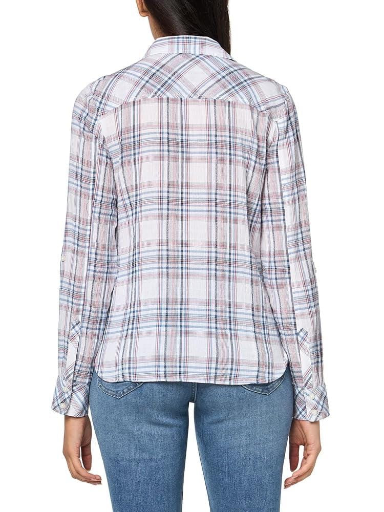 Tommy Hilfiger Women's Plaid Lurex Button Up Shirt