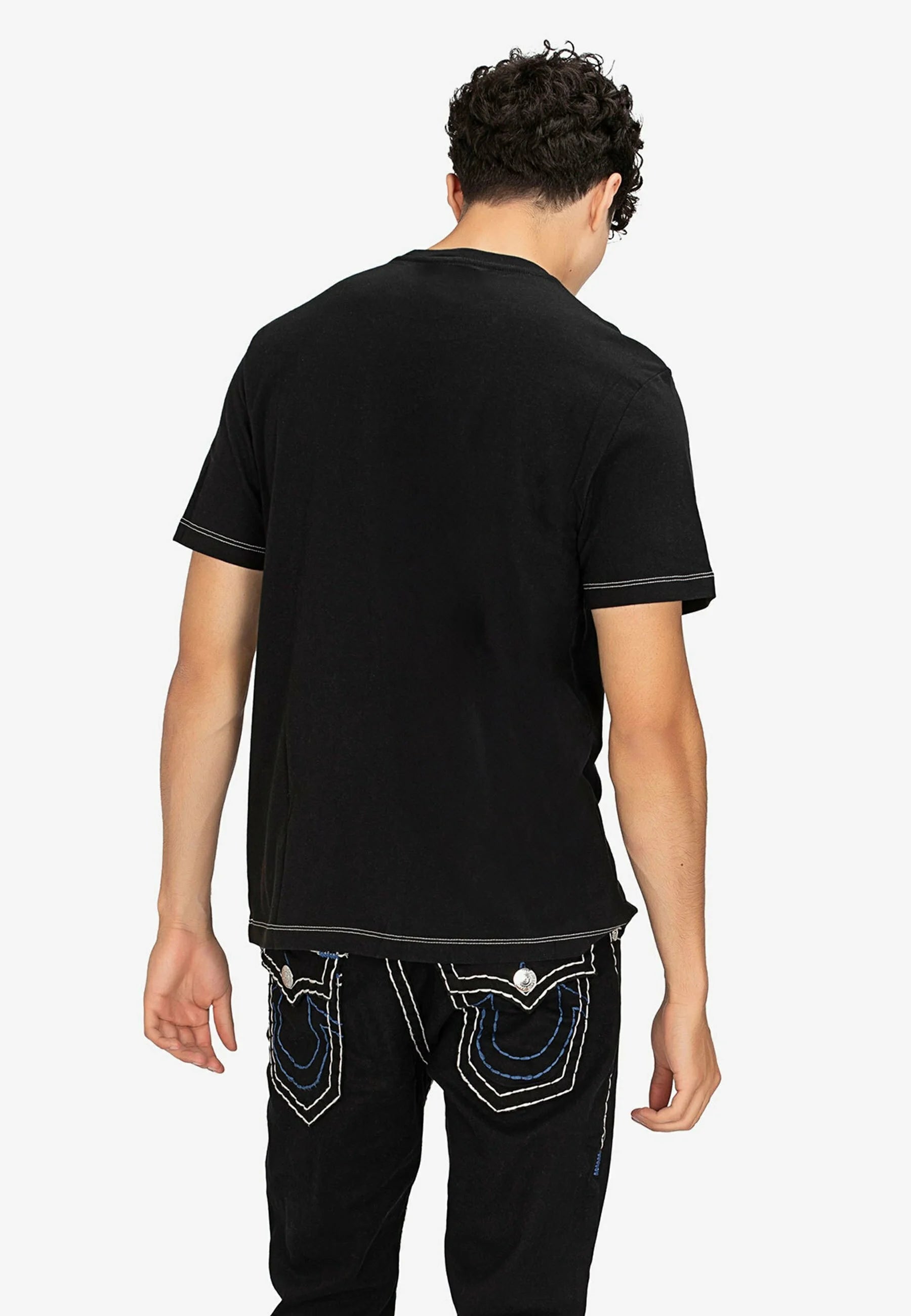 TRUE RELIGION FLATLOCK TEE - Print T-shirt - black