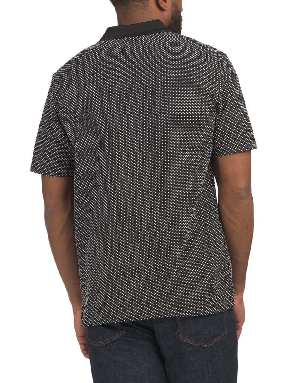 Karl Lagerfeld Paris Kar Lagerfeld Paris Men's Zip-Front Knit Dot Polo Shirt