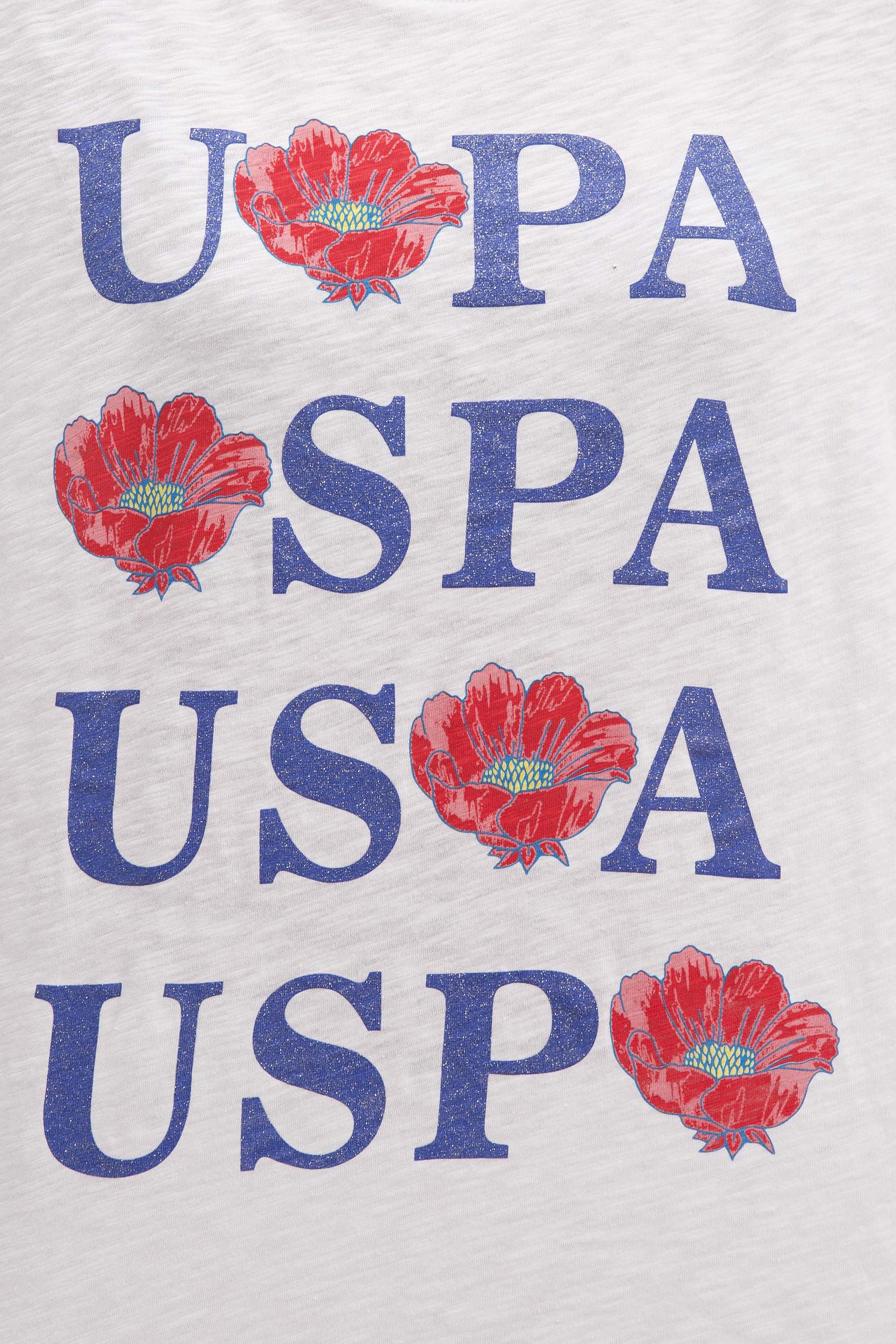 US. POLO ASSN. Women's White Crew Neck T-Shirt