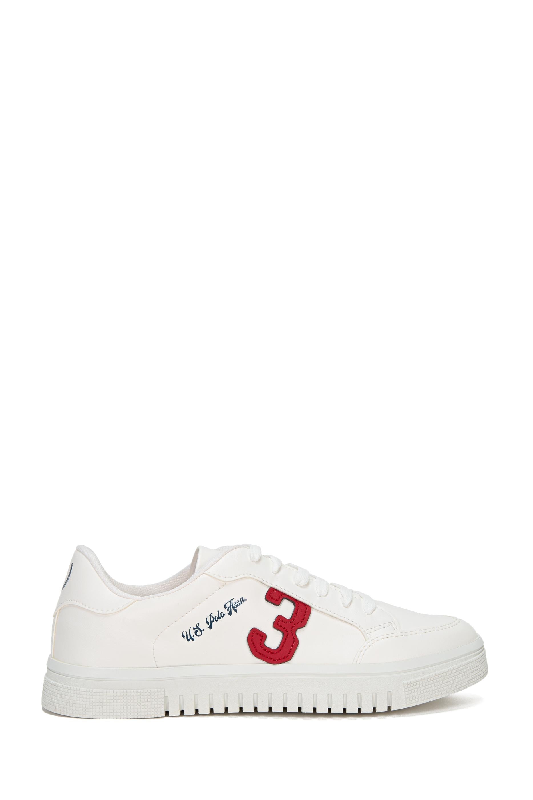 US. POLO ASSN. Men's White Sneakers with Logo and Number Detail