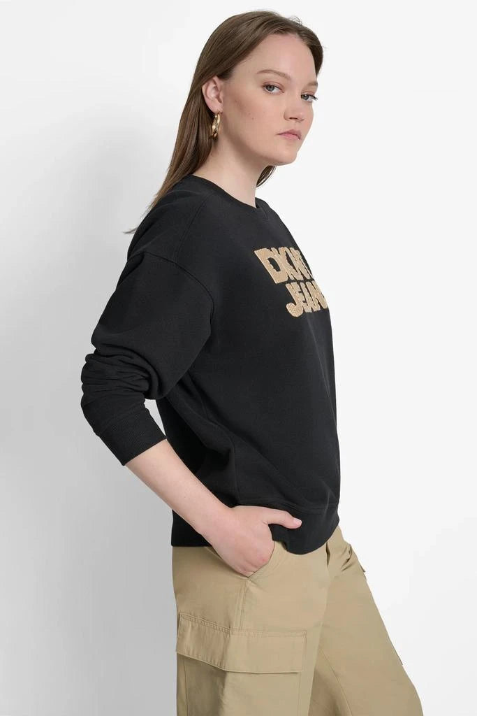 Dkny Stacked Basketweav Logo Sweatshirt