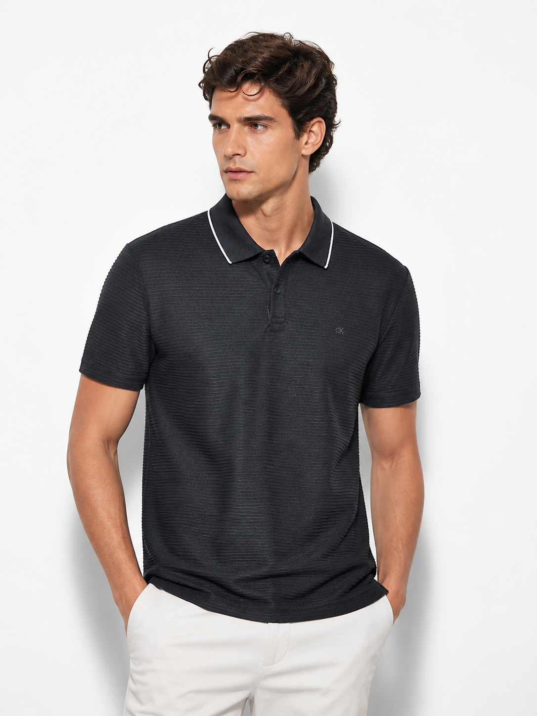 Calvin Klein Thin Stripe Knit Polo