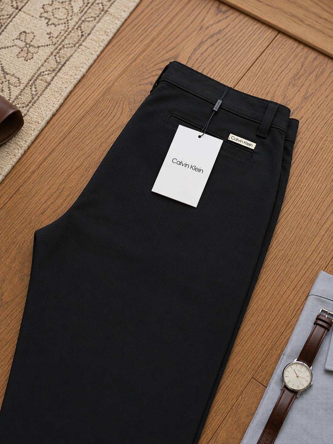 CALVIN KLEIN Men's Solid Utility Chinos Khakis