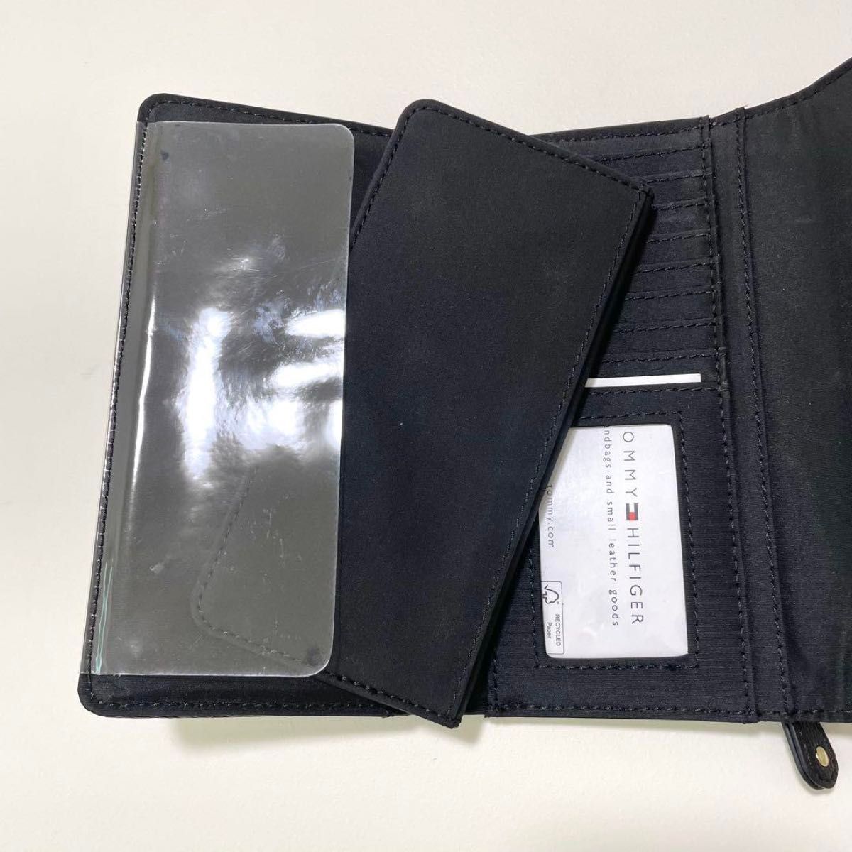 TOMMY HILFIGER long wallet, card case, all-over logo print, black