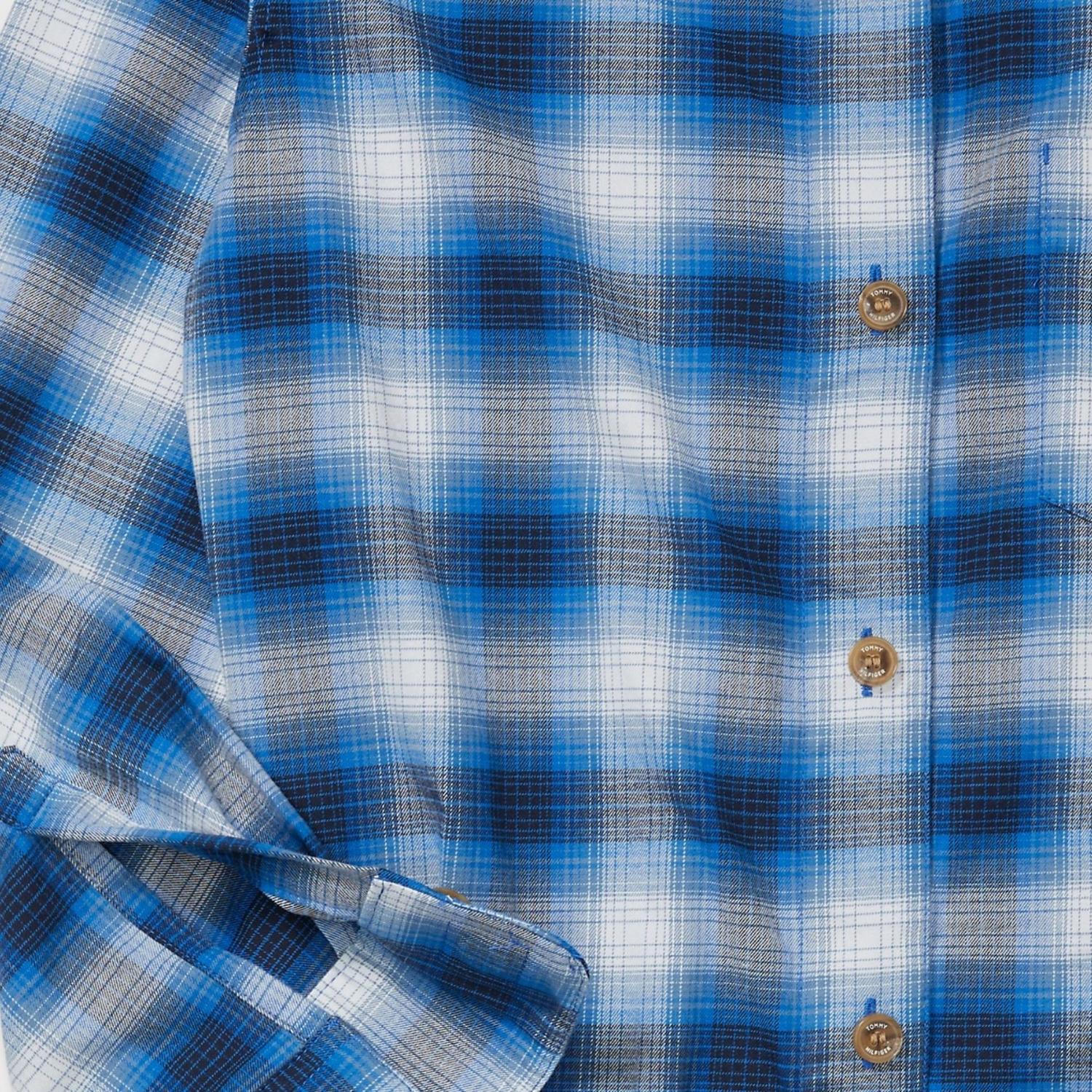 TOMMY HILFIGER Women Plaid Belted Shirt Dress, Blue Combo