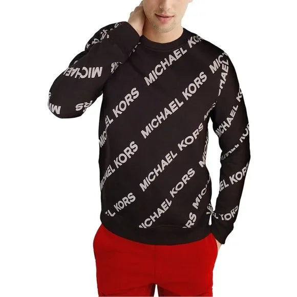MICHAEL KORS Men’s Allover Logo Crewneck Sweatshirt