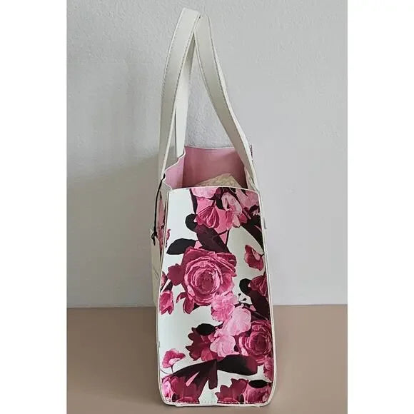 TED BAKER Women's The Icon Pink Floral Tote Bag Purse