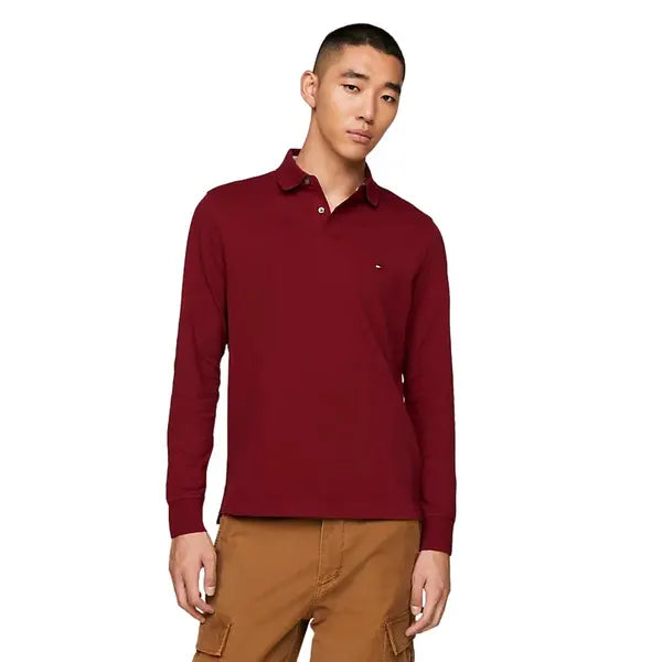 TOMMY HILFIGER regular fit polo met logo en borduursels rouge