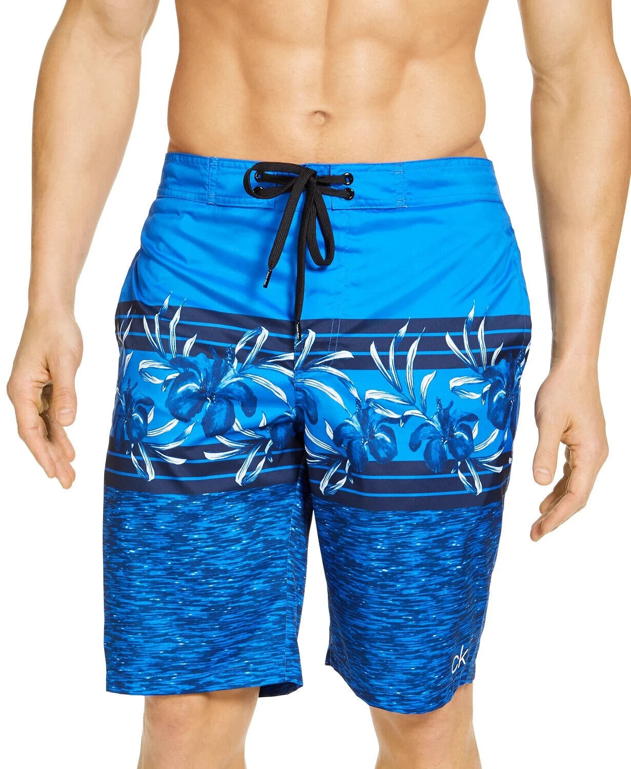 CALVIN KLEIN Men.s Swimwear Blue Printed Shorts
