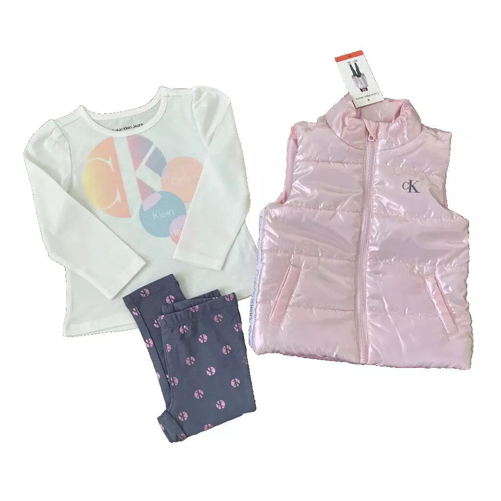 Calvin Klein Kids' Girls 3 Piece Vest Set