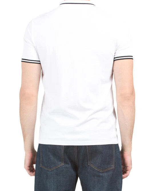 ARMANI EXCHANGE Cotton Quarter-Zip A|X Logo Short-Sleeve Men Poloshirt