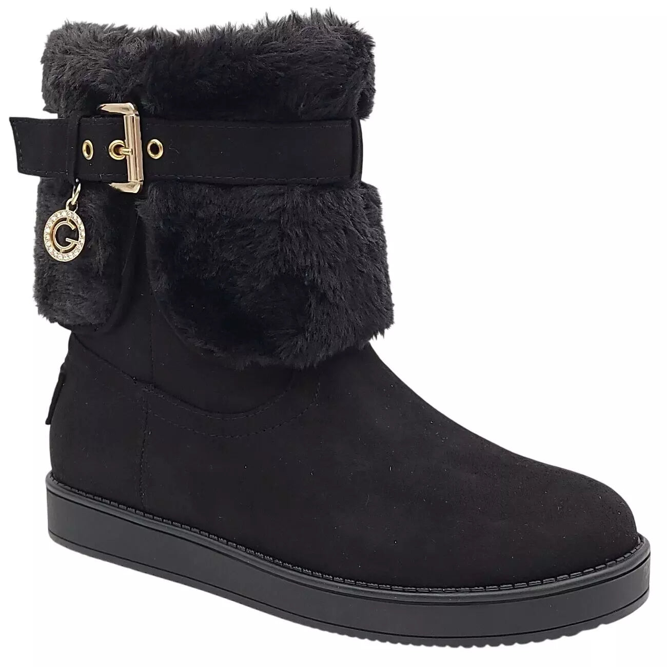 G by Guess Women Adlea Faux Fur Cuff Winter Booties