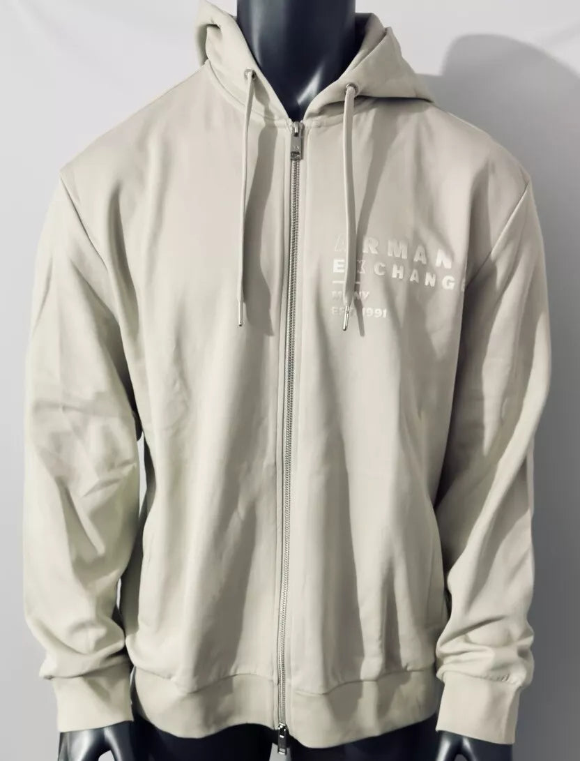 ARMANI EXCHANGE AX Mens Full Zip Hoodie With Logo