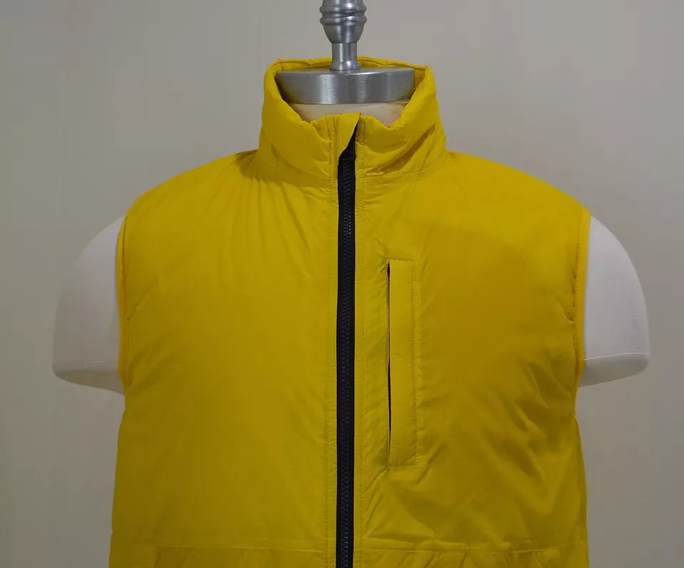 TOMMY HILFIGER Men's Yellow Sleeveless Vest with Signature Front Zipper