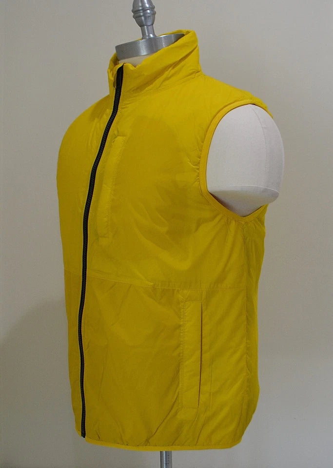 TOMMY HILFIGER Men's Yellow Sleeveless Vest with Signature Front Zipper