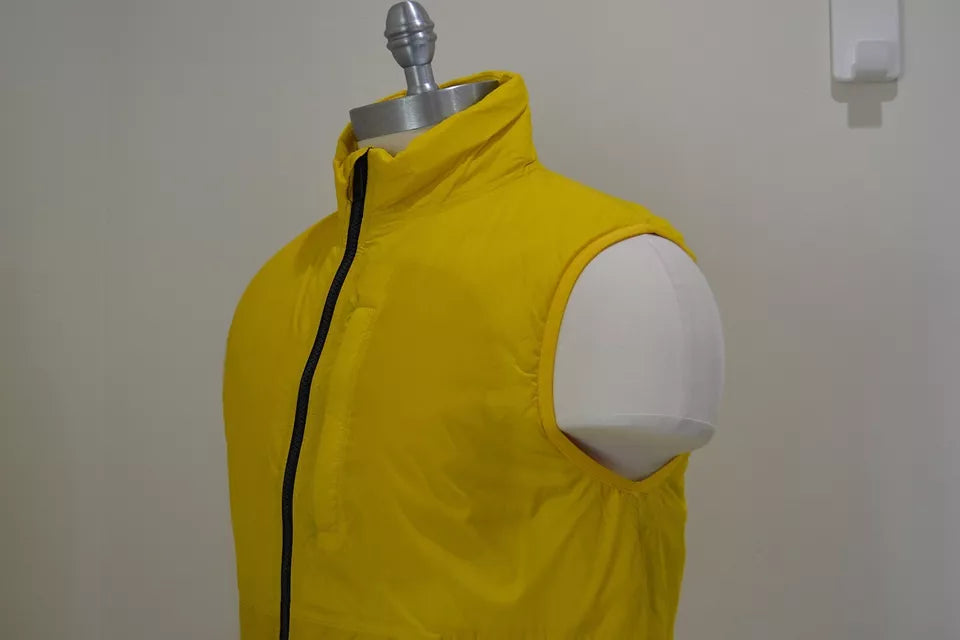 TOMMY HILFIGER Men's Yellow Sleeveless Vest with Signature Front Zipper