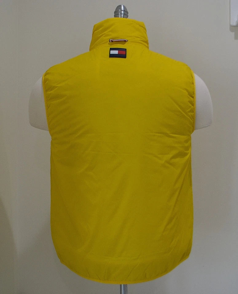 TOMMY HILFIGER Men's Yellow Sleeveless Vest with Signature Front Zipper