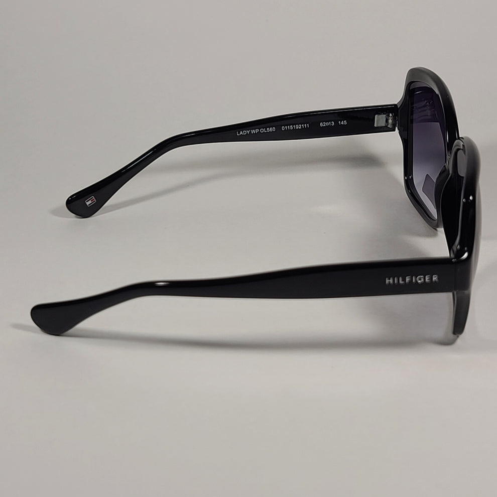Tommy Hilfiger Lady Oversize Sunglasses Black Gloss Smoke - HIPPO US Brands Tommy Hilfiger