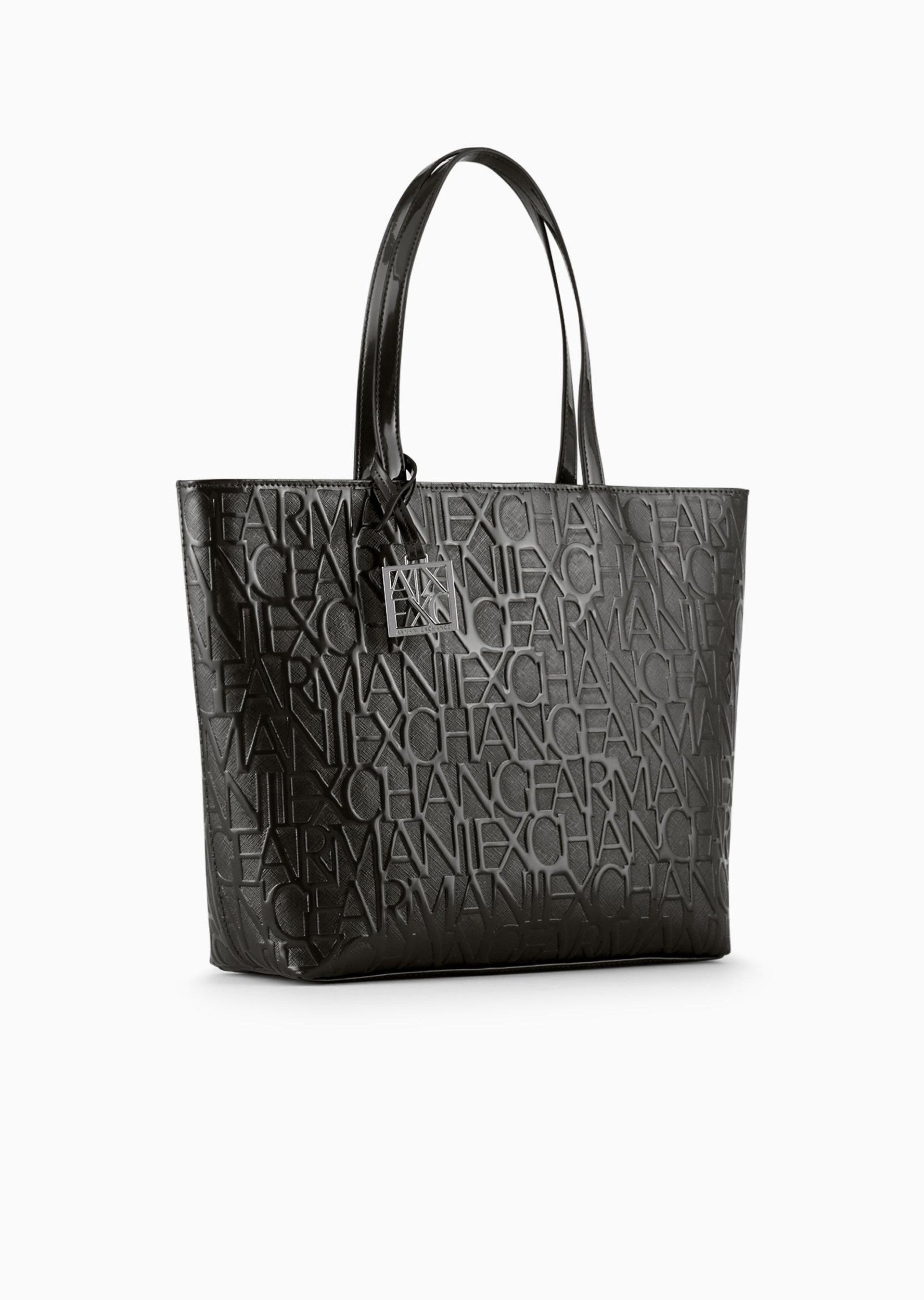 Armani Exchange Glossy Tote Bag With Double Handle