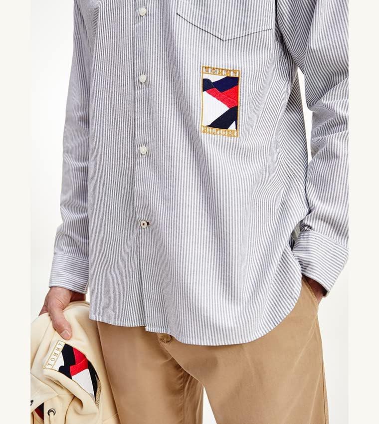 TOMMY HILFIGER Oxford Striped Logo Shirt