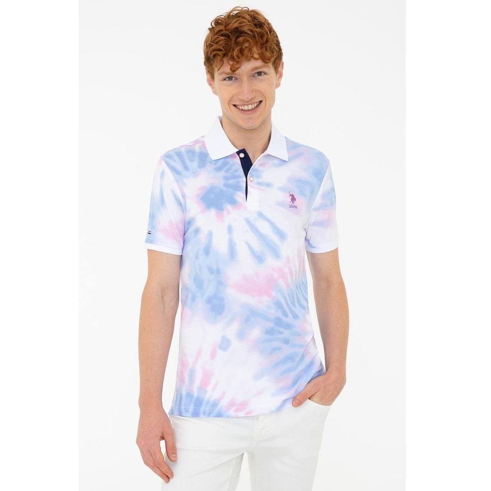 US. POLO ASSN Men Cotton-Regular-Short Sleeves-Fashion Tie Dye Polo Shirt
