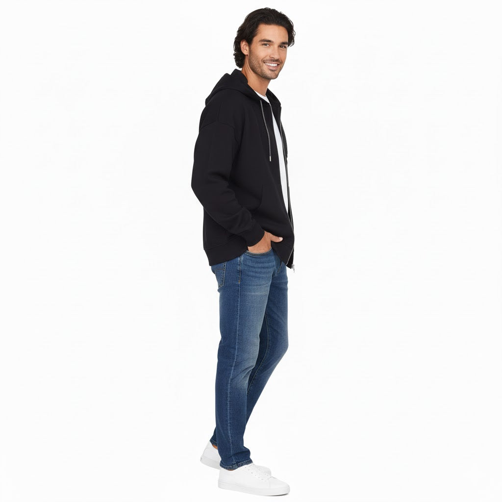 ARMANI EXCHANGE Men's Full-Zip Hoodie with Round Logo