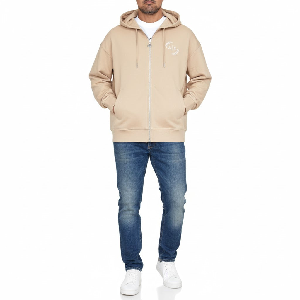 ARMANI EXCHANGE Men's Full-Zip Hoodie with Round Logo