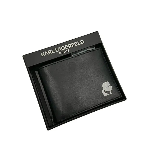 KARL LAGERFELD Paris Logo Leather Bifold Wallet